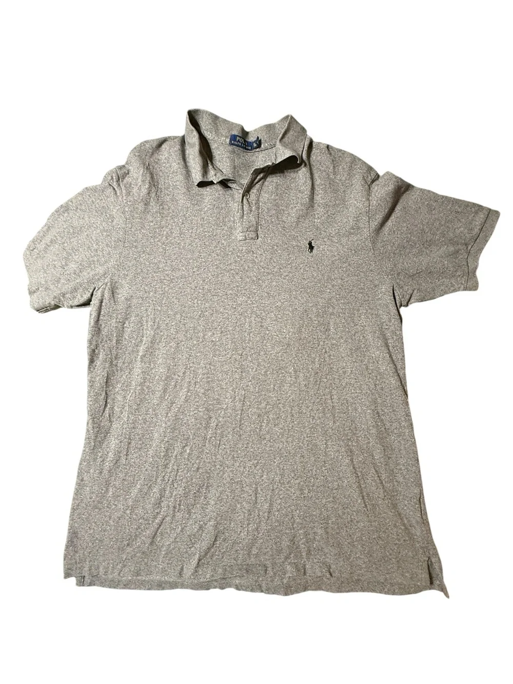 Polo Ralph Lauren Men's 2XLT Tall Gray Heather Short Sleeve Pony Logo Polo